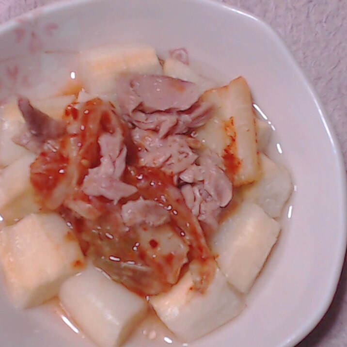 ツナと麩の韓国風キムチスープ